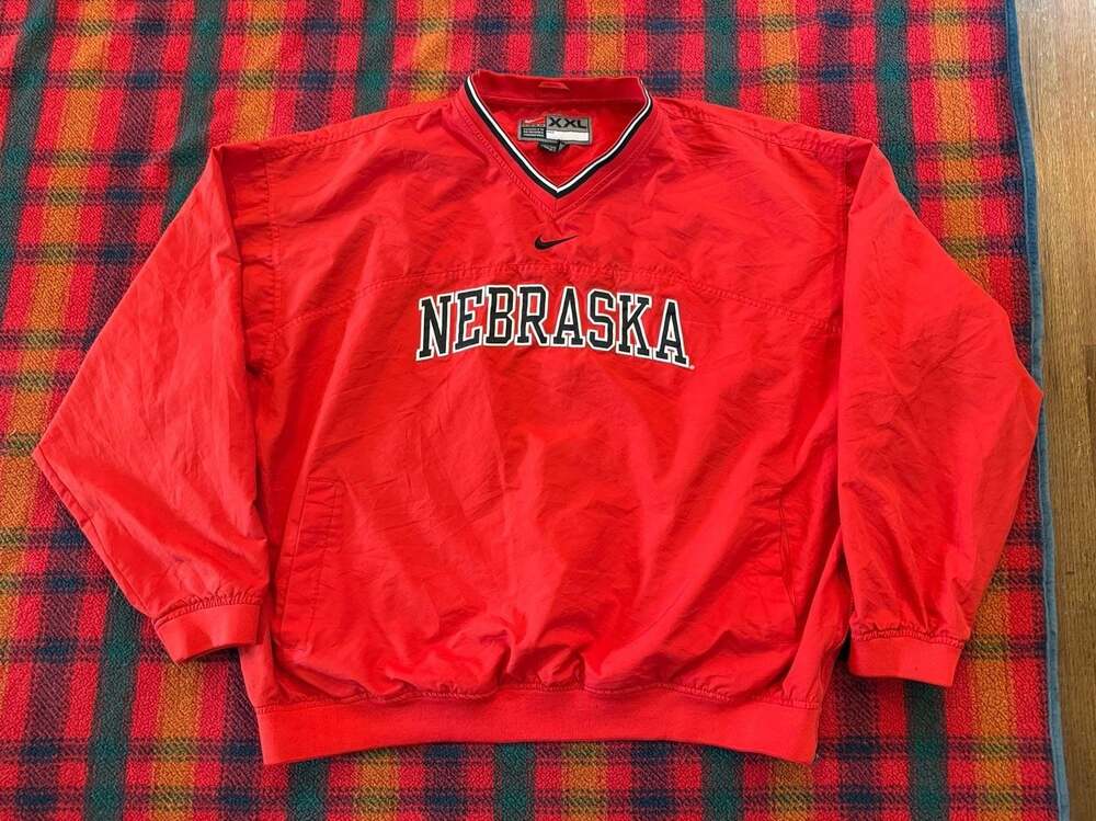 Nike Nebraska Cornhuskers Vintage Team Issued Pullover Windbreaker Jacket XXL